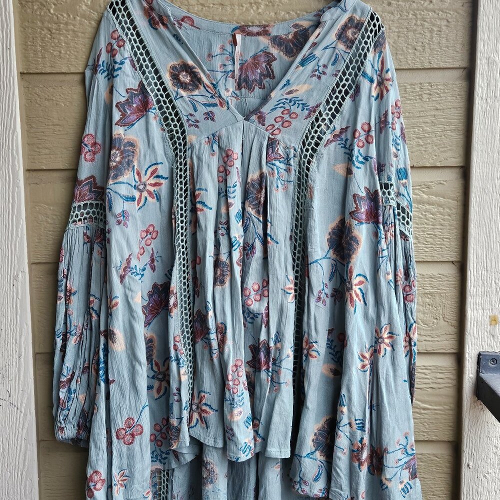 Women's Free people Just The Two of Us floral oversized mini dress, blouse